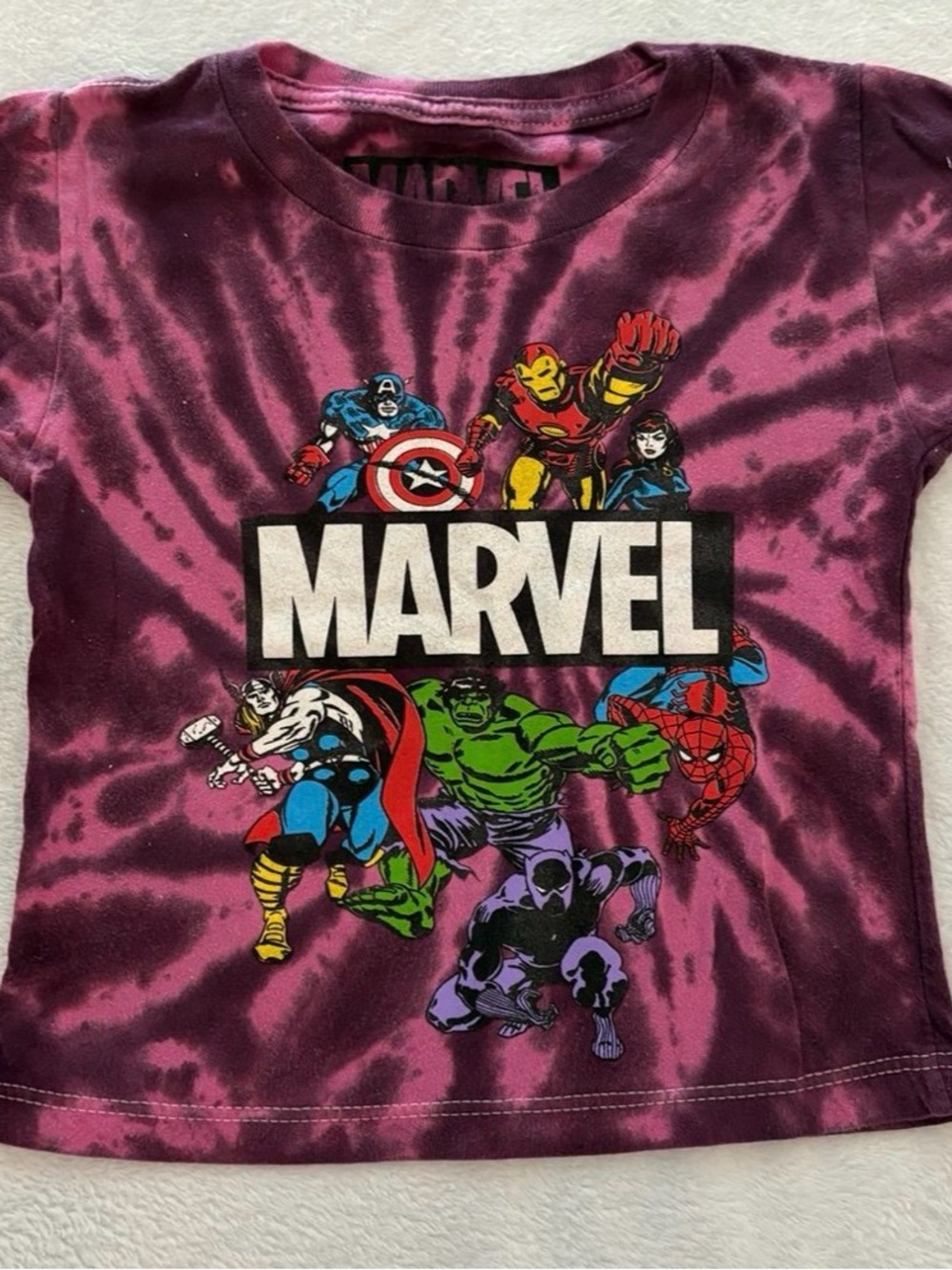 Marvel Tie-Dye Graphic Tee - Purple 2T
